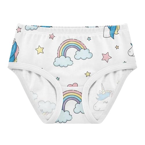 Cotton Toddler Girls Underwear Cartoon Cute Rainbow Horses White Cute Panties Girl Bright Briefs Underpants 2t