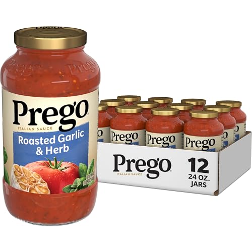 Image of Prego Pasta Sauce, Italian Tomato Sauce with Roasted Garlic & Herbs, 24 oz Jar (Case of 12)