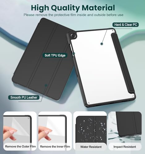 Capa para tablet Samsung Galaxy Tab A11+/A9+, capa magnética de acrílico dividida – com compartimento para caneta, material de couro PU, suporte destacável, capa protetora fina para A11+/A9+, à prova