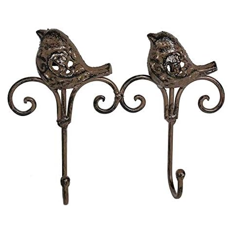 L'Héritier Du Temps Double Wall Coat Hook with 2 Hooks 5 x 17 x 21.50 cm Cast Iron Brown Cover