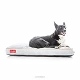 Brindle Soft Shredded Memory Foam Dog Bed Removable Washable Cover - 34in x 22in - Stone