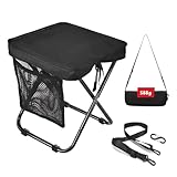 Northdeer 折りたたみ椅子 コンパクト ショルダーとカラビナ付き 持ち運び 便利 アウトドアチェア 収納袋一体型 携帯チェア キャンプ 椅子 日本語取扱説明書付き 旅行 ハイキング お釣り 試合観戦 (ブラック-鉄製)