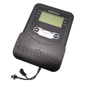 HEIBTENY Dual Line Fitnessgerät Zähler mit Herzfrequenz-Sensing für Ellipsentrainer Rudergerät Heimtrainer - Kunststoffkonstruktion Display Monitor