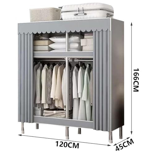 Armario portátil con barra para colgar de lona resistente B-120 x 45 x 166 cm 7