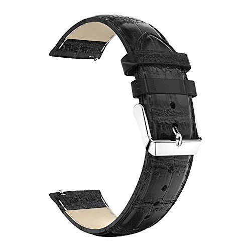 Preisvergleich Produktbild Gransho 20mm Armband Leder Uhrenarmband Armbänder Lederarmband Ersatz (Ohne Uhren) - (20mm, Schwarz)
