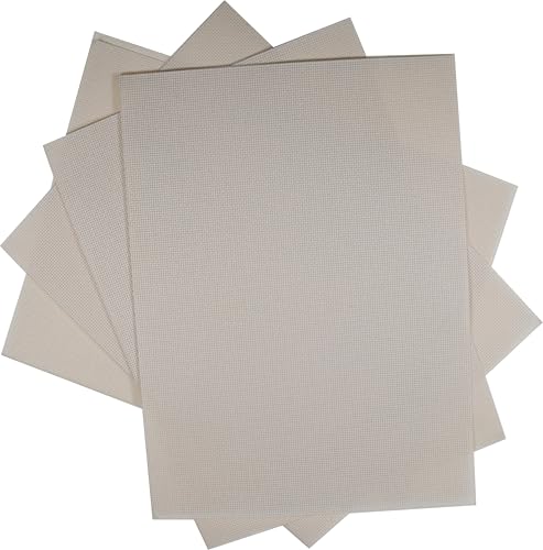 Image of KCS 4 /6 pc of 12 inch x 18 inch 30cmx45cm 16CT Counted Cotton Aida Cloth Cross Stitch Fabric (Ecru, 4 pc)