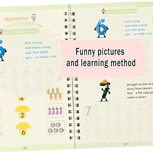 Image of Sank Magic Practice Copybook, (4 Book & 10 REFILL) Number Tracing Book for Preschoolers with Pen, Calligraphy Copybook Set Practical Reusable Writing Tool