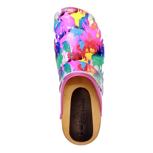 Image of Bjork Maja Wood Open Back Leather Clogs