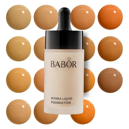BABOR MAKE UP Hydra Liquid Foundation, flüssige Foundation mit mittlerer Deckkraft, für trockene Haut, enthält feuchtigkeitsspendendes Serum, 30 ml