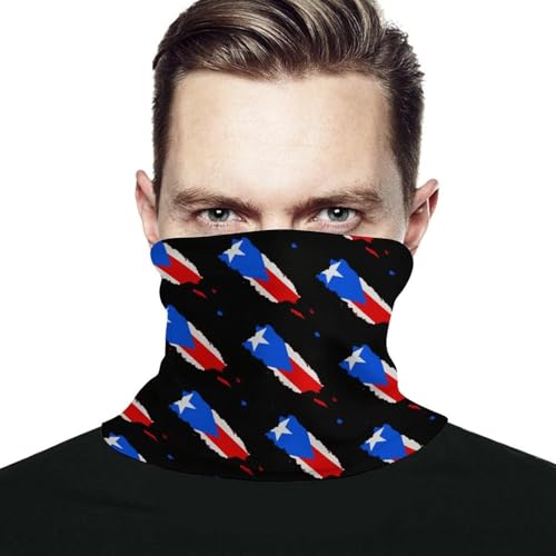 Sportiva Bandana,Flag Map of PR State Print,Ghetta Traspirante Sciarpa a Tubo per Adulto Campeggio Outdoor 26X30cm