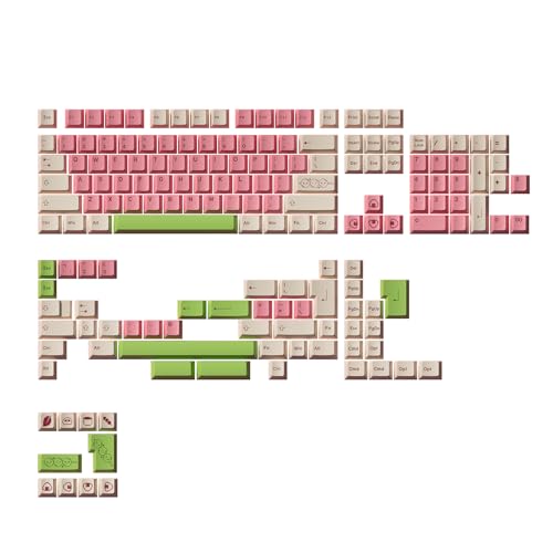Akko Keycaps Set, Mochi & Dango Cherry Profile 170-Key PBT Keycaps Set with Mac Keys for Mechanical Keyboards