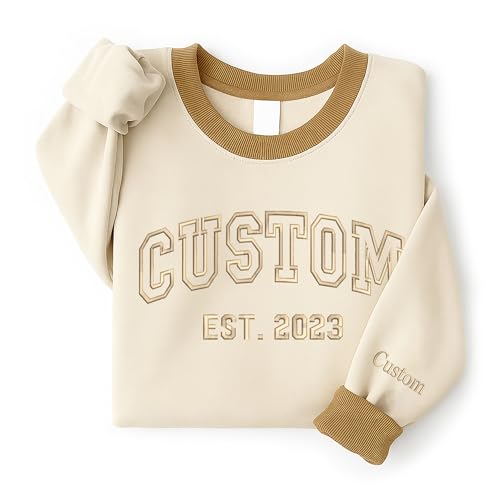 NAZENTI Custom Embroidered Sweatshirts and Hoodie Design Your Own, Personalized Sweatshirts Hoodie For Women Men, Add Your Own Custom Text, Gift for Mother's Day, Father's Day, Birthday, Christmas