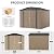 JUMMICO 8x8 FT Outdoor Storage Shed, Heavy Duty Tool Metal Sheds with 3 Lockable Doors and Updated Frame Structure, Utility Shed for Backyard, Patio, Lawn, Brown