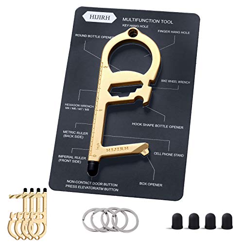 4 PCS 14-in-1 Keychain Knife,Pocket Multitool,Bottle Opener,Key Knife,Non-Contact Door Opener,Box Cutter,Multi Wrench Tool,Suitable For Hands-free Door Opening,Box Opening,Cash Machine,Daily Life Use