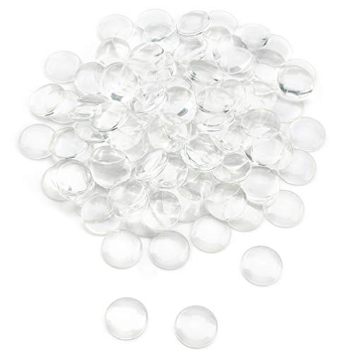 Foraineam 150 Pieces 1 inch Glass Dome Cabochons Crystal Clear Round Cabochon
