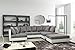 Küchen-Preisbombe Wohnlandschaft Sofa Couch Ecksofa Eckcouch + Hocker weiß/hellgrau Minsk XXL