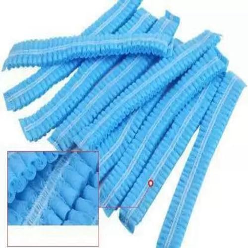 Image of Disposable Bouffant Caps for Women & Men | Non Woven Hair Net Cap | Elastic Head Cover for Hospital, Kitchen, Food Industry, Spa & Salon Use (Blue, PAck Of 80)