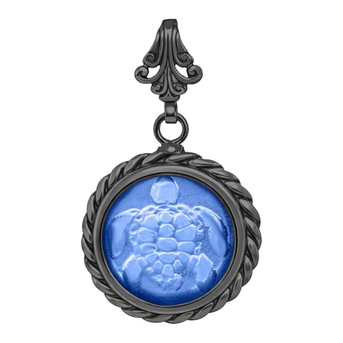 Turtle Signet Intaglio Pendant Black Oxidized 925 Sterling Silver Rope Twist Longevity & Wisdom Pendant Ancient Coin Silver Necklace Handmade Women's Pendant Minimalist Perfect Gift