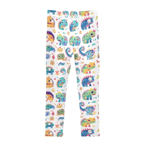 Chameleon Cute Cartoon Kids Colorful Toddler Girl Leggings Comfortable High Waisted Workout Pants Gym2