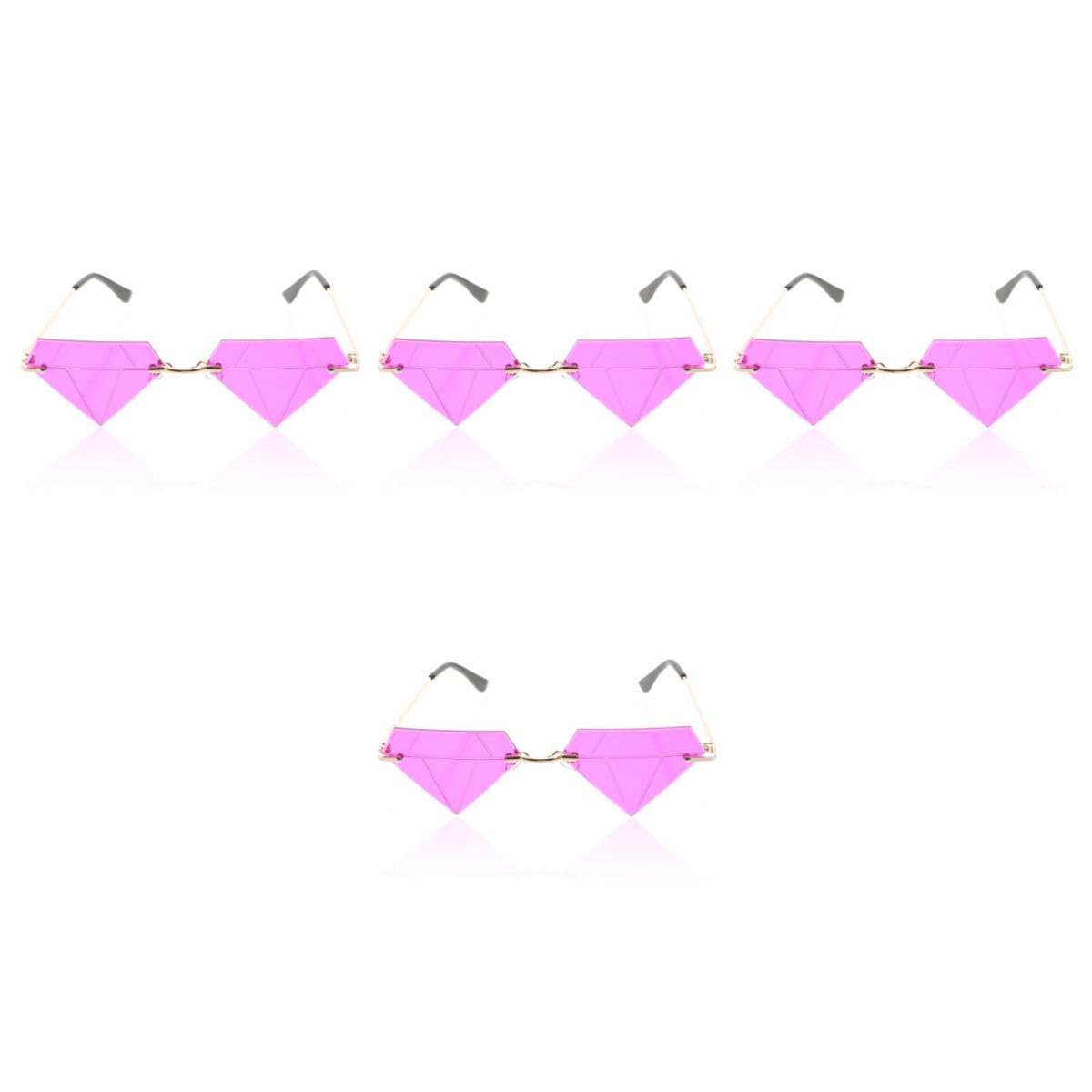 5 paia di occhiali a forma di diamante divertenti Occhiali da sole senza montatura Occhiali da sole senza montatura Occhiali da sole flettenti Occhiali da sole divertenti da donna Occhiali