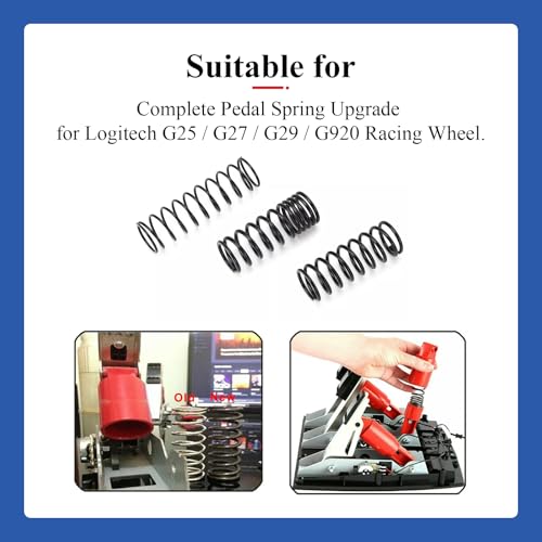 Image of Pedal Return Spring Kit for Logitech G25 G27 G29 G920 G923 Racing Pedals | Shifter Mod Spring Kit w /Brake Pedal Spring, Throttle Pedal Spring, Clutch Pedal Spring, Upgrade Wheel Mod Spring Accessory