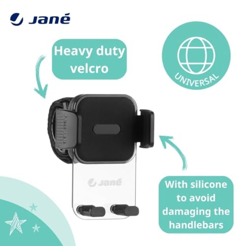 Jané Smartphone-Halterung für Kinderwagen, universell, 360° drehbar, einfache Installation, stabil und sicher