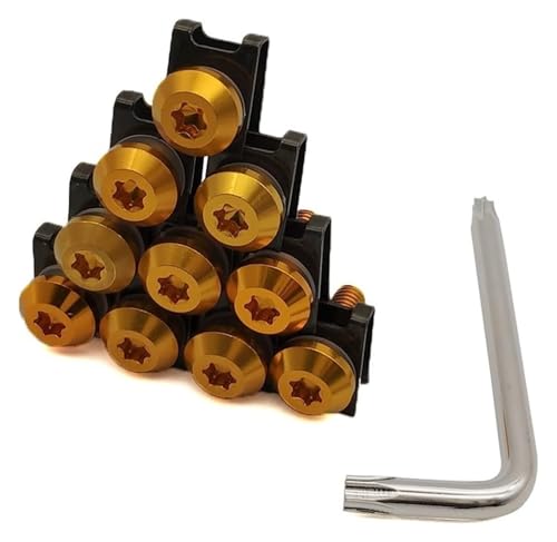 Für Yamaha FZ8 FZ6 XSR700 XSR900 XV950 XV250 Verkleidungsschrauben Karosseriefedern Muttern Bolzen(Gold)