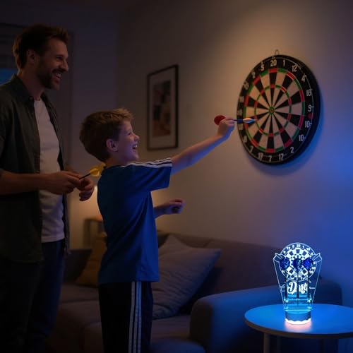 CoolGift Mart Light Up Dart Stand, 16 Farben wechselnde Lichter Acryl Dart Halter mit Fernbedienung, Geburtstag Weihnachten Geschenke für Männer Spieler oder Darts Enthusiasten