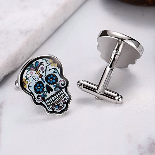 Manchetknopen en Stud Set, Mens Manchetknopen Vintage Rvs Schedel Vintage Smoking Manchetknopen Zakelijke Gift 2.9X1.8CM, Geen edelsteen - Image 5