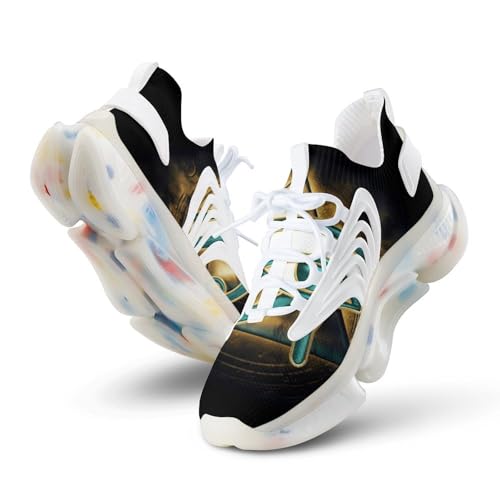 JHOMHF Zapatillas para Correr Deportivas Transpirables Masónicas Zapatillas Deportivas Ligeras Francmasonería Zapato Acogedor Duradero para Correr para Hombre Mujer(White6,11women/8.5men(EUR42))