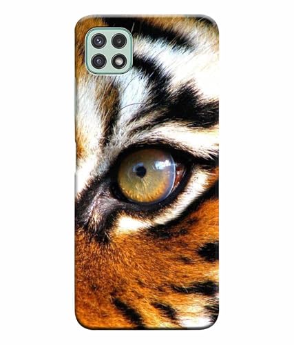 Image of Printed Hard Back Case Cover & Compatible for Samsung Galaxy A22 5G | Tiger Eyes (Multicolor) - D1185