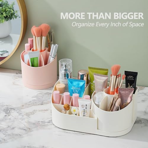Image of Leawall 360 Rotating Cosmetic Organizer for Nail Polish, Brushes, Lipstick & Jewelry Makeup Storage Box for Bedroom & Bathroom - Jewelry organiser, Wardrobe & Dressing Table Storage(Multicolor)