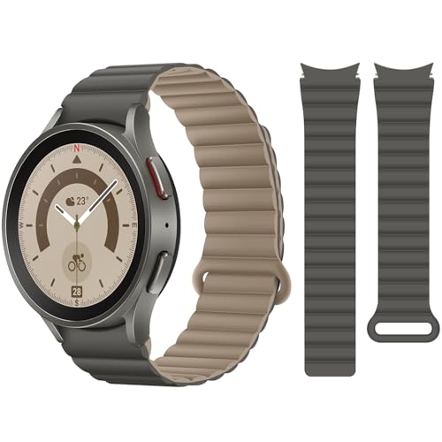 HITZEE Pasek kompatybilny z Samsung Galaxy Watch 6 40 mm 44 mm/Watch 6 Classic 43 mm 47 mm/Watch 5 / Watch 4, 20 mm, silikonowy pasek magnetyczny do zegarka Galaxy Watch 4 Classic/Watch 5 Pro,