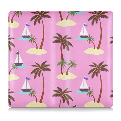 Kigai Palm Trees Car Registration and Insurance Holder Vehicle Glove Box Organizer Car Document Holder for Driver's License and Cards