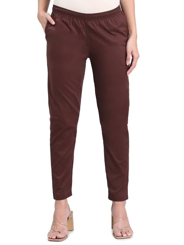 Image of GO COLORS Soft Cotton Pant Full Length for Women| Breathable, Mid Rise