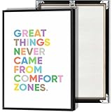 Great Things Never Came From Comfort Zones Posters Motivational Canvas Wall Art Rainbow Prints for Living Room Bedroom Home Wall Decor 12x16in Unframed