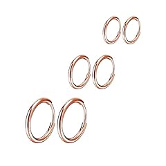 I: Rose Gold (Diameter 8mm/10mm/12mm),3 Pairs