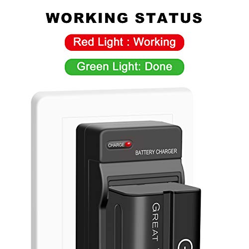 Image of GVM 2 Packs NP-F750 Replacement Batteries 7.2V 4400mAh with Dual Travel Chargers, Compatible with NP-F550 /570 /750 /770 /960 /970 /DCR /DSR /HDR /FDR /HVR /HVL Camera Camcorder LED Video Light Slider Monitor