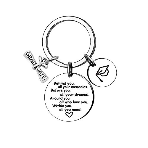 KENYG Behind You All Your Memories Before You All Your Dreams Around You All Who Love You Within You All You Need Key Ring Key Chain Graduation Gifts