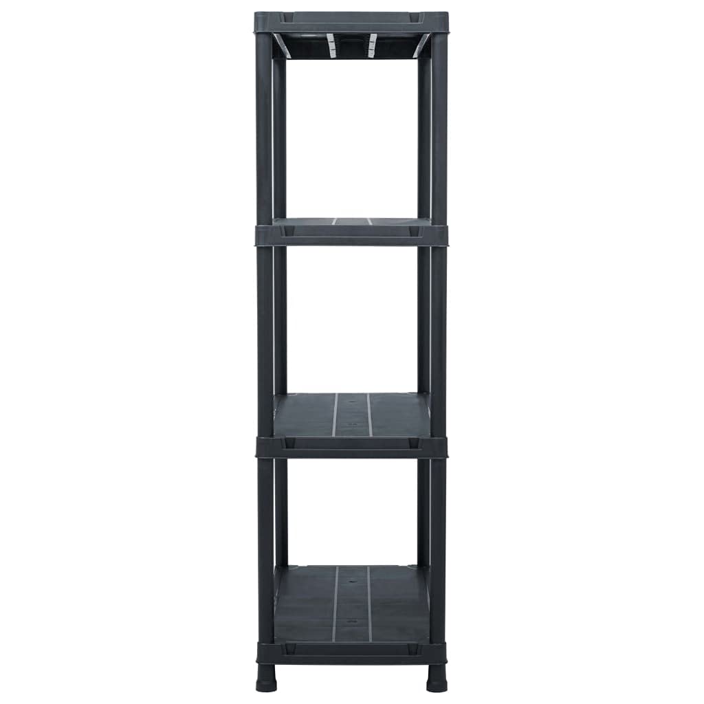 Scaffale portaoggetti nero, 200 kg, 80 x 40 x 138 cm, in plastica, per casa, ufficio, officina, per capannoni, magazzini