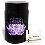 Shrub Club - Smell Proof Jar Set, Black Glass with UV Protection 1 Oz (500ml) Discreet Herb...