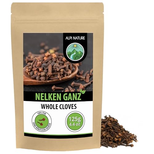Alpi Nature Nelken ganz 125g, Gewürznelken ganz, Nelken Gewürz zum Kochen, Backen, Chai Tee,...