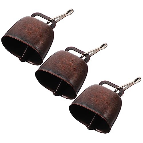 Veemoon 3PCS Metal Goat Bells with Hanger - Loud Copper Sheep Bells for Grazing Farm Animals