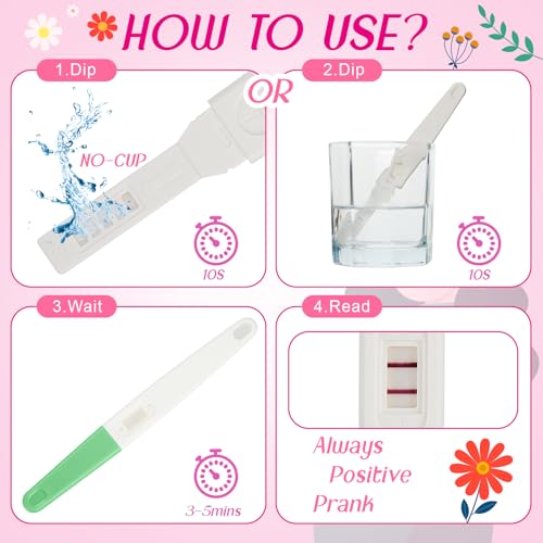 Image of Skylety 3 Pack Fake Pregnancy Test Prank Kit - April Fools' Day Realistic Positive Result Joke Sticks Prank Fake Early Result Pregnancy Test for Hilarious Gags and Practical Jokes(Green)