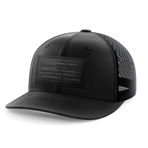Image of Tactical Pro Supply American Flag Flexfit Hat with Woven Logo Patch
