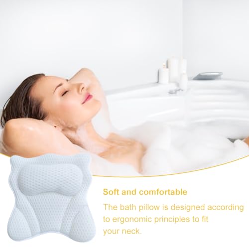 Bath Pillow,Ergonomic Bathtub Pillows for Tub Neck and Back Support,with 6 Powerful Suction Cups,Provide Shoulder and Back Support,Bath Accessory,Fits All Bathtub,Hot Tub,Home Spa — view 2