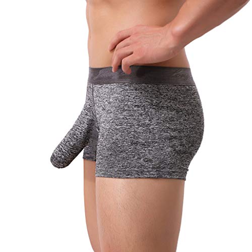 YOSUWOAI Herren Boxershorts Sexy Push Up mit Penis Loch Retroshorts Weicher Elefant Unterwäsche Erotische Slip Atmungsaktiv Shorts Unterhose Bequem Briefs Einfarbig Höschen