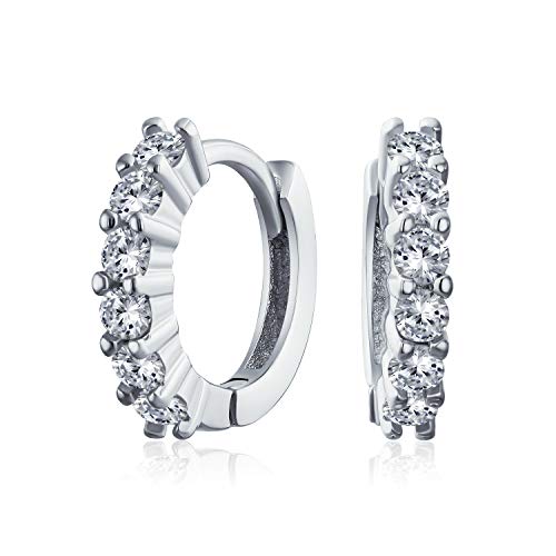 Créoles kpop en argent rose .925 et solitaire CZ d'une brillance exceptionnelle