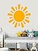 Sun Wall Decal for Kids - Large Yellow Sun Nursery Wall Decals 24