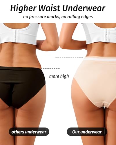 Womens Underwear High Waisted Bikini Panties Seamless High Cut Tagless Soft Ladies Cheeky Panty 7 Pack2
